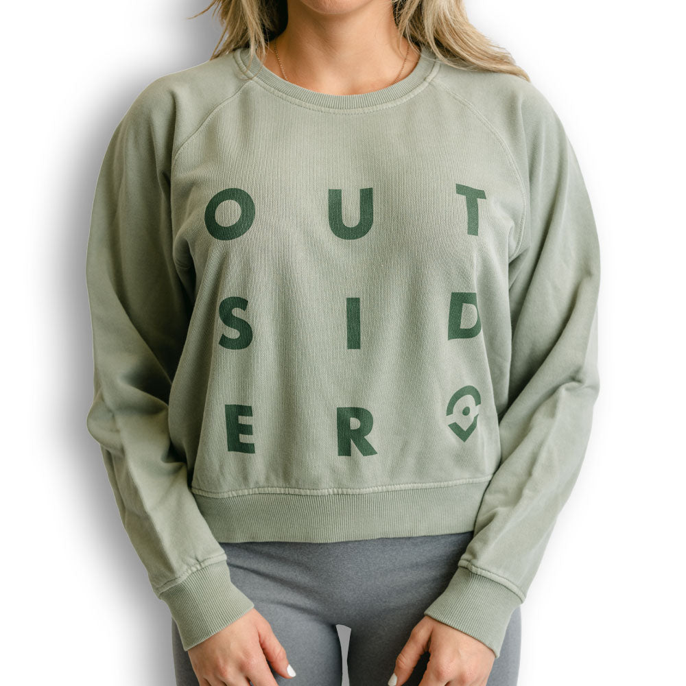 The Women's Quad Crew Neck - Sage - Image 2